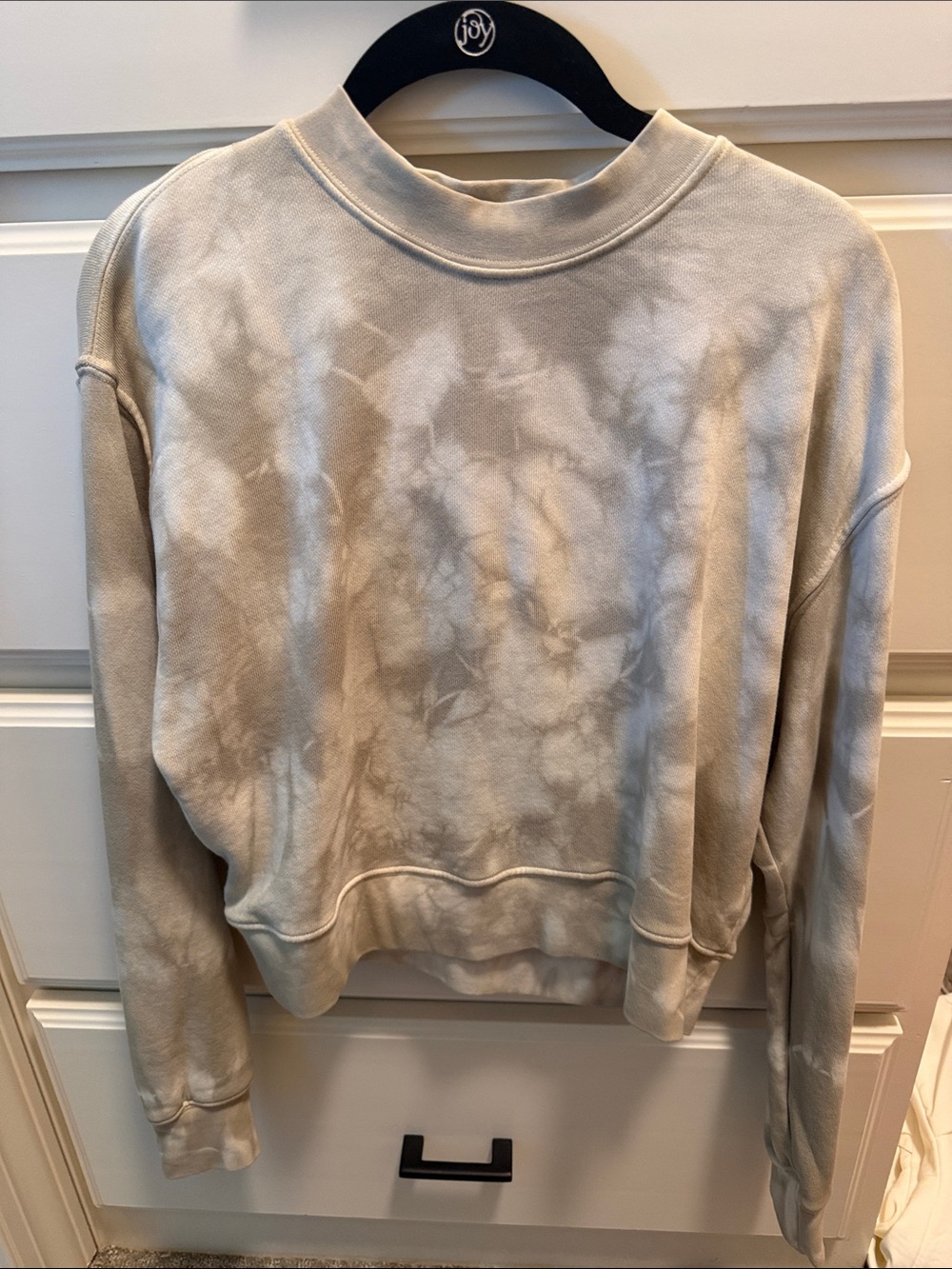 Jonathan Simkhai Neutral Gray Tie-Dye Crewneck Sweatshirt